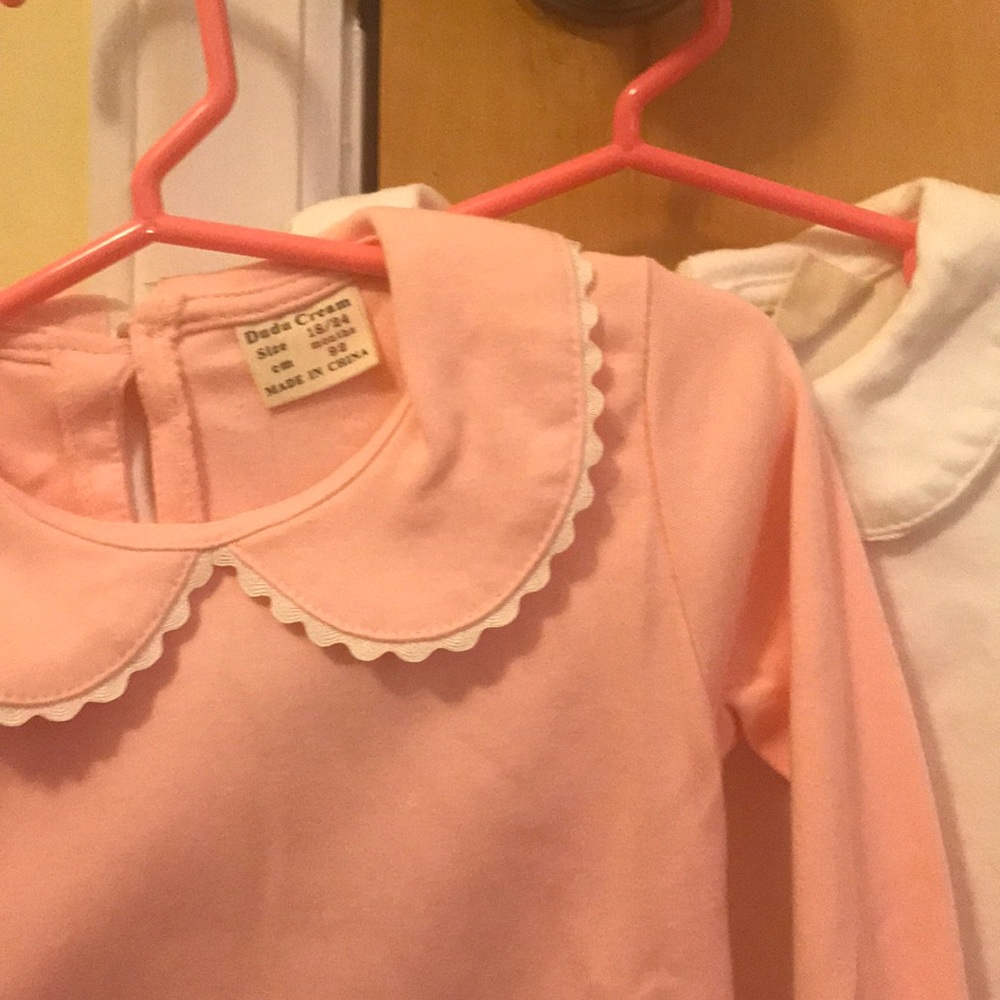 Set of two Long Sleeve Peter Pan Collar Shirts